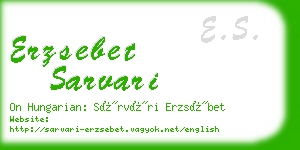 erzsebet sarvari business card